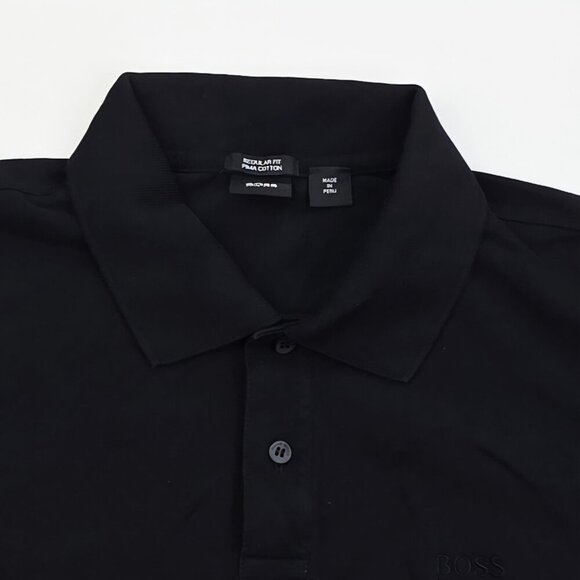 Hugo Boss Regular Fit Size Medium (Euro XL) Mens Black Embroidered Logo Polo - Picture 3 of 13